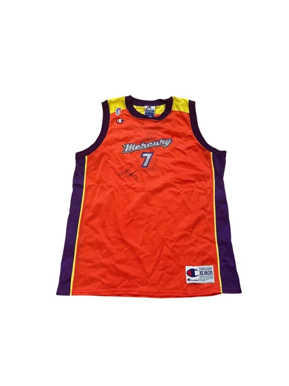 Vtg 90s Champion Phoenix Mercury Michele Timms #7 Signed WNBA Jersey Youth XL